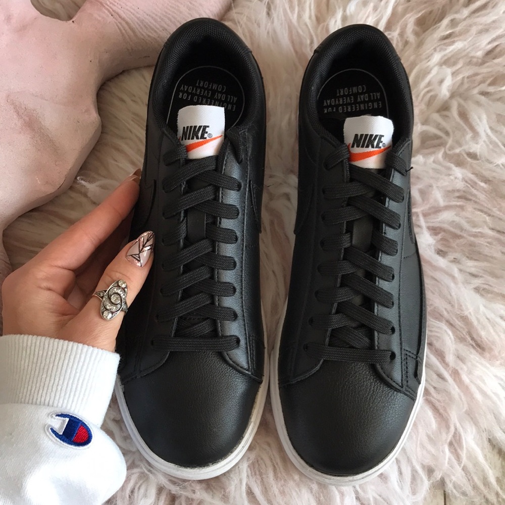 NWT Nike blazer LE Leather Black - Picture 2 of 7